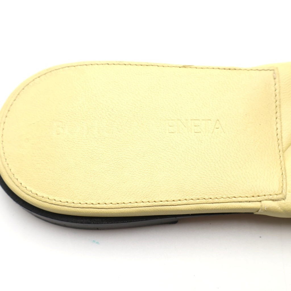 BOTTEGA VENETA(ボッテガヴェネタ) リド フラットサンダル クリーム ライトイエロー レザー #36 1/2 レディース