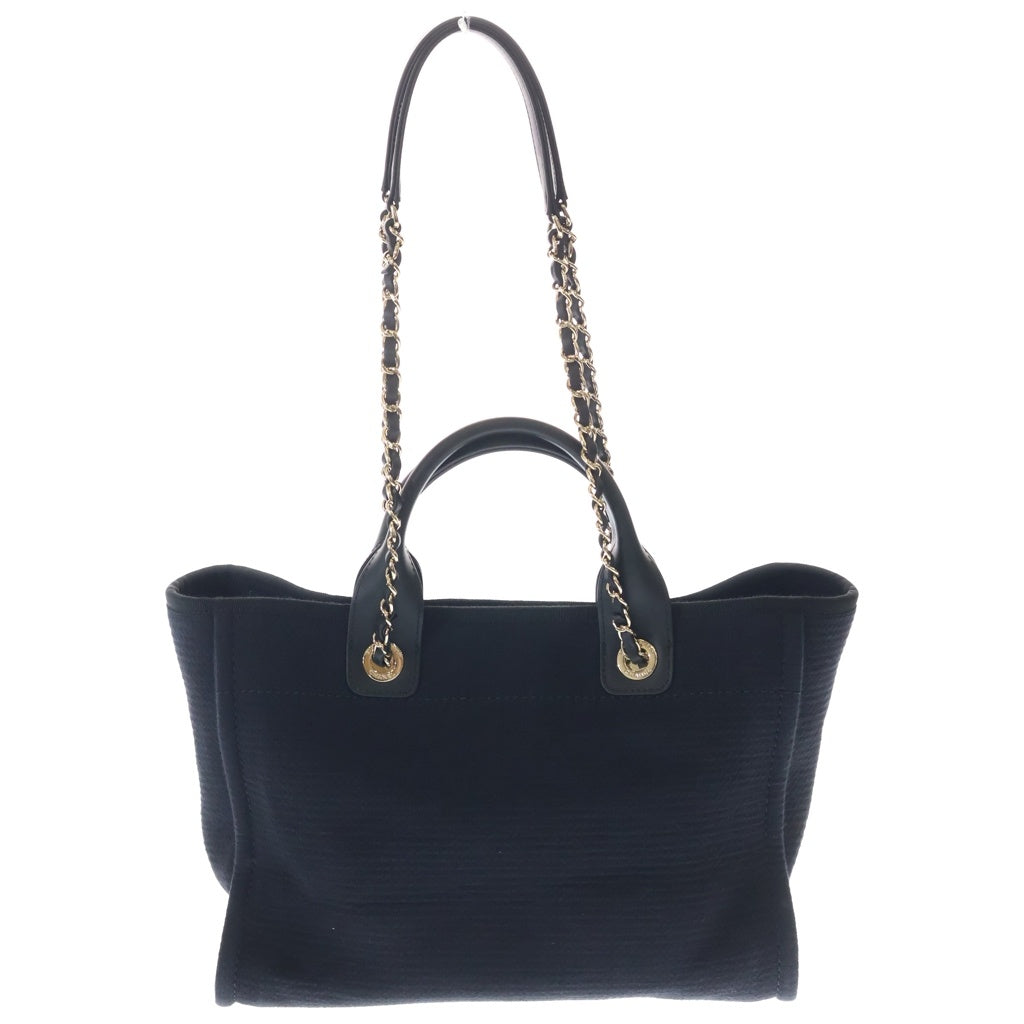 CHANEL(シャネル) ドーヴィル MM ハンドバッグ ショルダーバッグ ボーリングバッグ 2WAY キャンバス レザー ブラック AS3257 レディース