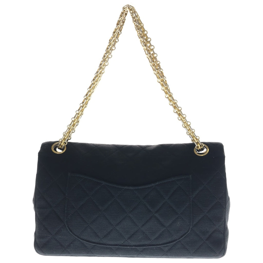 CHANEL(シャネル) マトラッセ23 Wフラップ Wチェーンショルダーバッグ ハンドバッグ ブラック コットン ゴールド金具 レディース