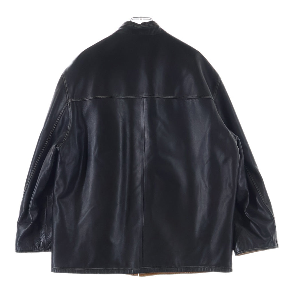 HERMES(エルメス) ラムスキン レザー ジップアップ シングルライダース