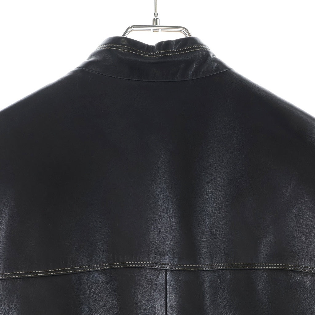 HERMES(エルメス) ラムスキン レザー ジップアップ シングルライダース