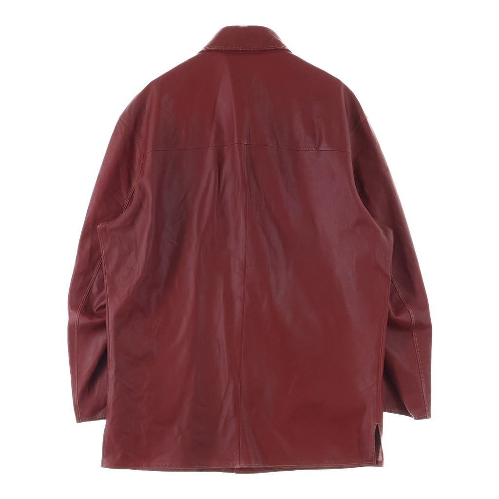 HERMES(エルメス) ラムスキン レザー 長袖シャツ レッド