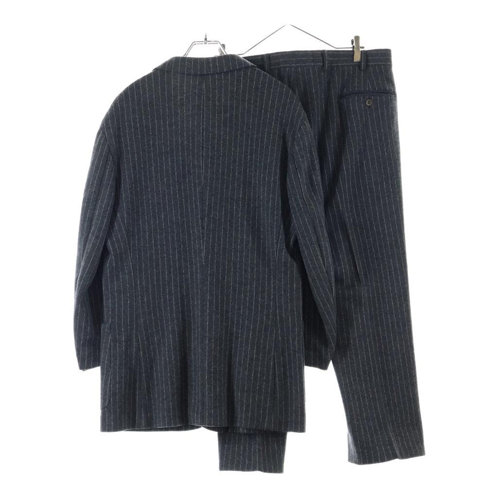 HERMES(エルメス) セットアップスーツ ストライプ総柄 ウール 3B テーラードジャケット スラックスパンツ グレー