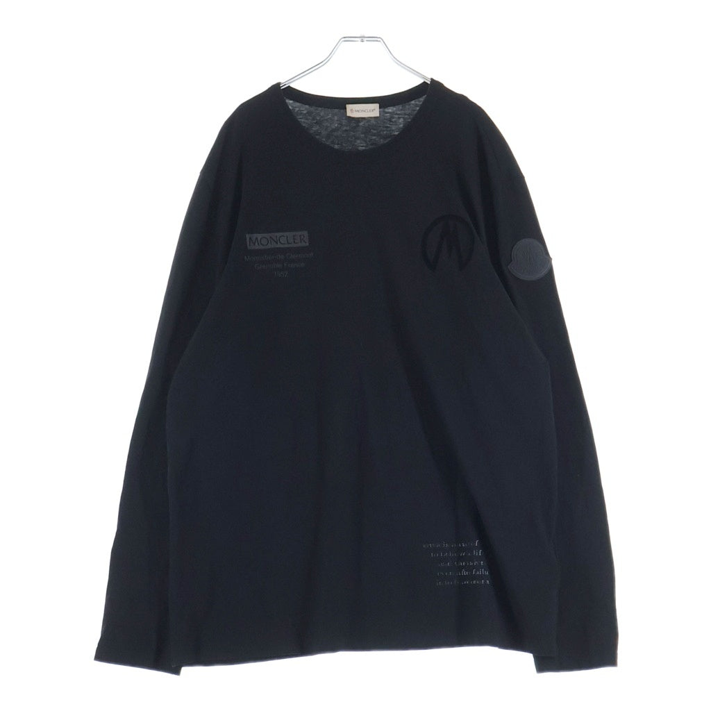 MONCLER(モンクレール) 20AW ロゴプリント ロングスリーブ 長袖Tシャツ カットソー ブラック F20918D70710 8390T