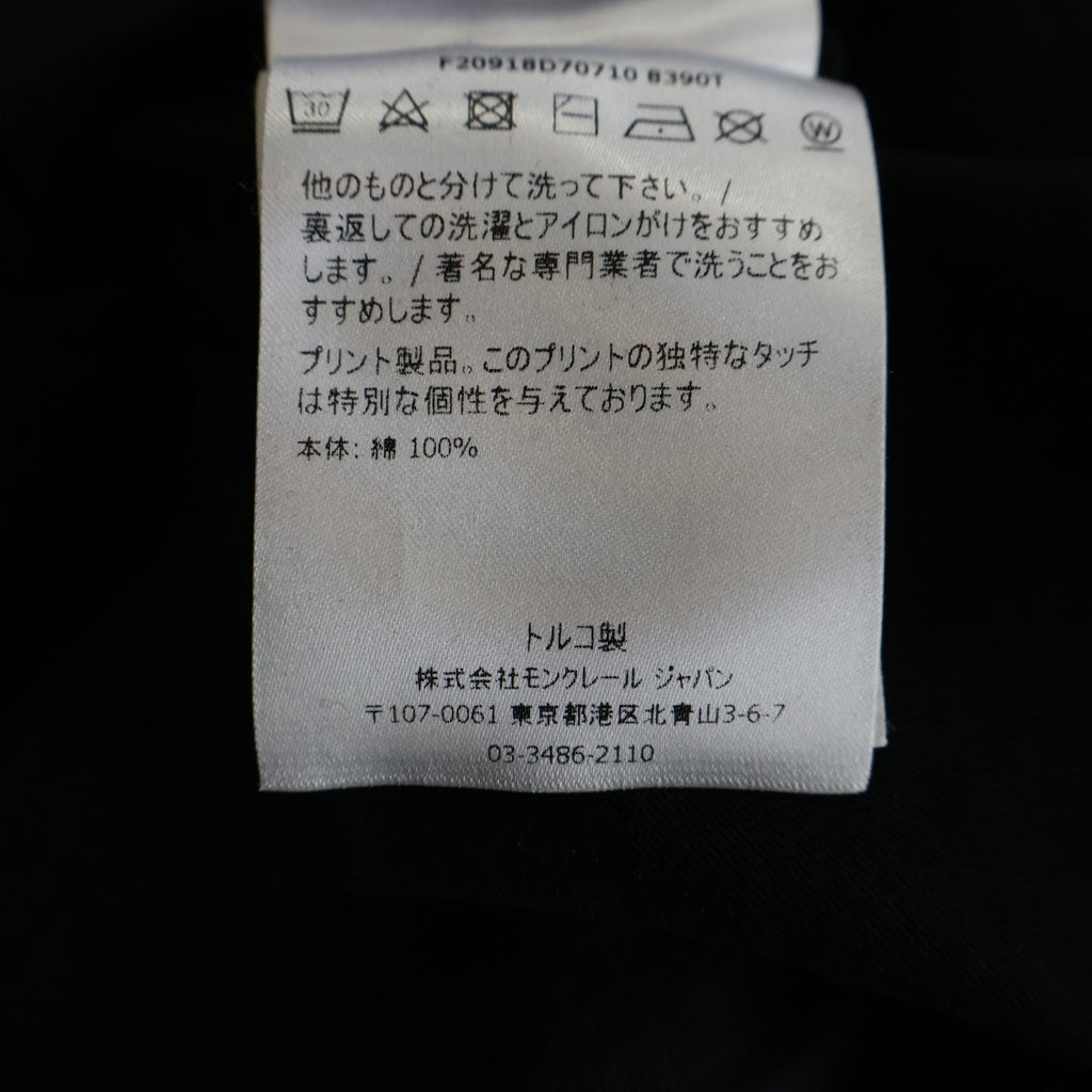 MONCLER(モンクレール) 20AW ロゴプリント ロングスリーブ 長袖Tシャツ カットソー ブラック F20918D70710 8390T