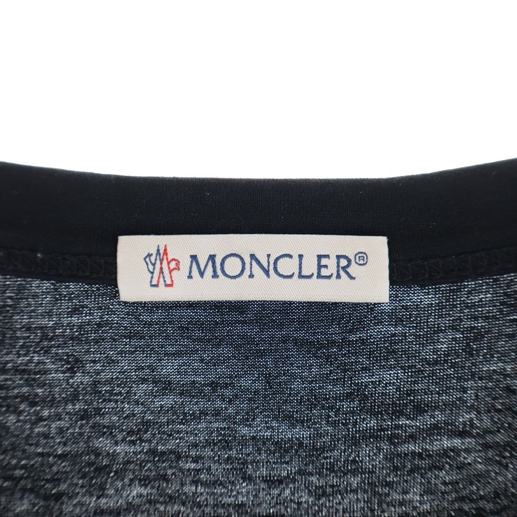 MONCLER(モンクレール) 19SS ダブルワッペンロゴ クルーネック 半袖Tシャツ カットソー ブラック D20918032500 8390Y