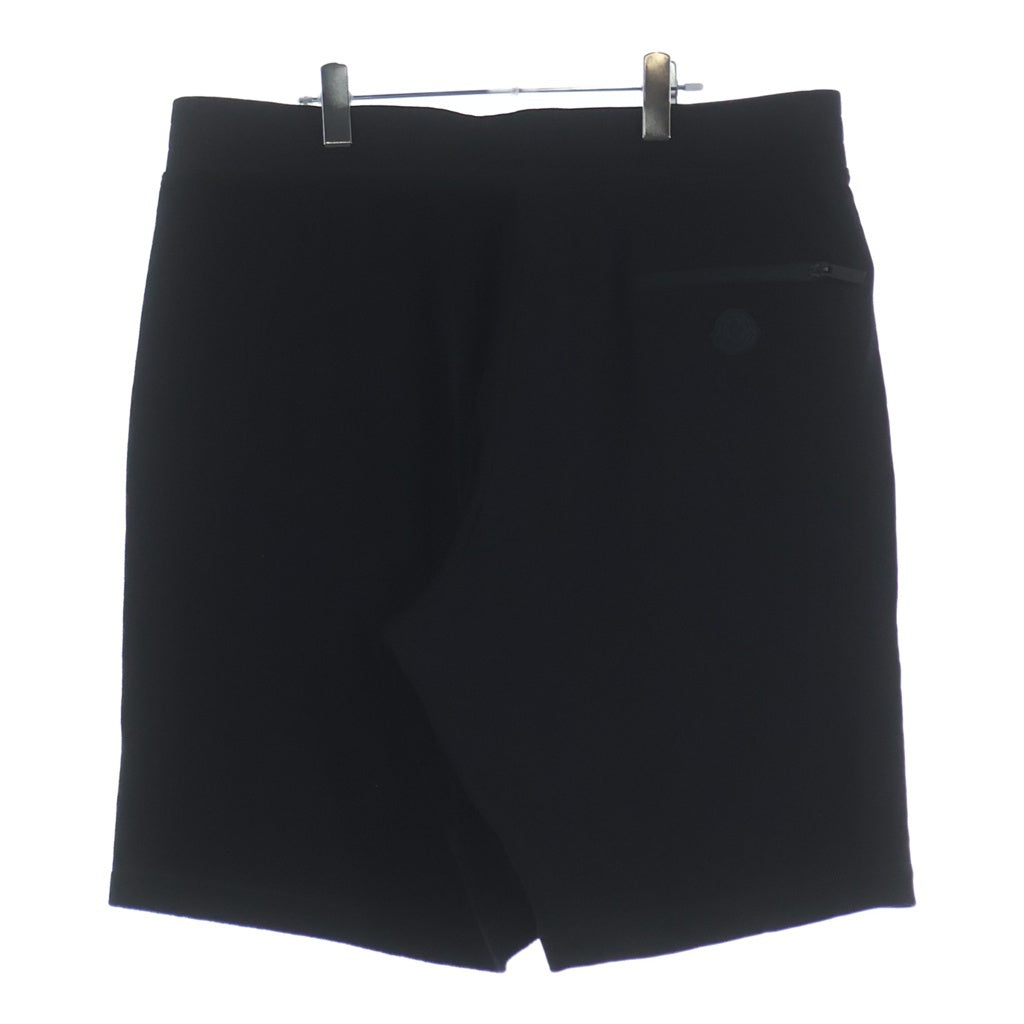MONCLER(モンクレール) 21SS ラバーワッペンロゴ パイル切り替え スウェット ハーフ ショート パンツ ショーツ ブラック G10918H73500 8098U