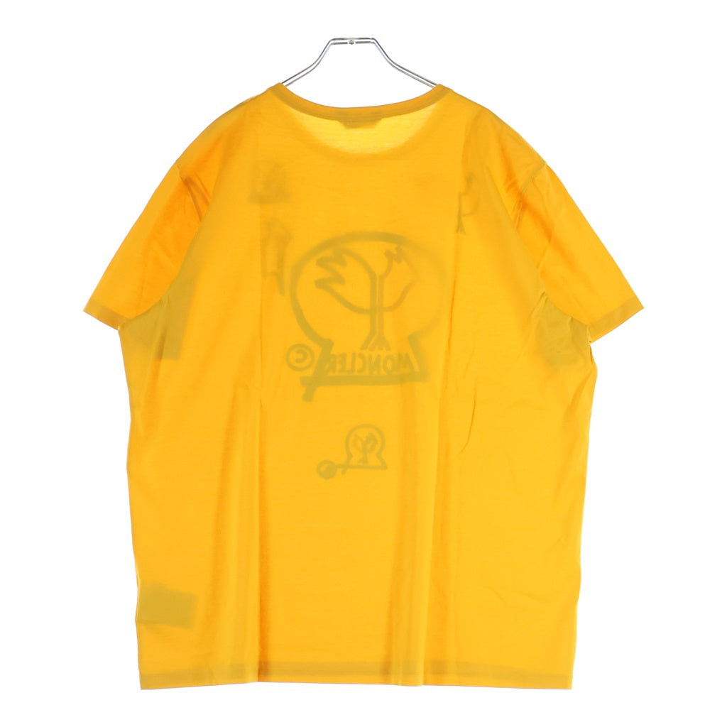 MONCLER(モンクレール) 18AW ロゴプリント クルーネック 半袖Tシャツ カットソー イエロー 20918037850 8390Y