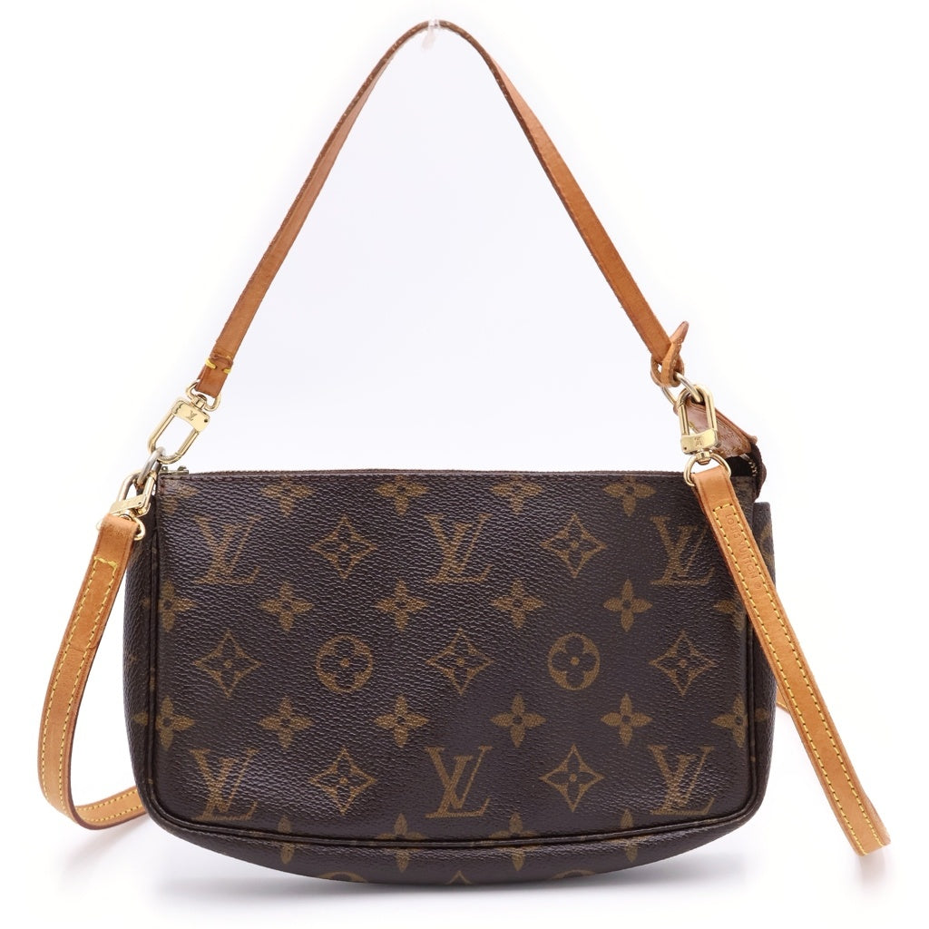 LOUIS VUITTON(ルイヴィトン) モノグラム ポシェットアクセソワール PVC レザー ハンド ショルダー バッグ アクセサリーポーチ ブラウン M51980