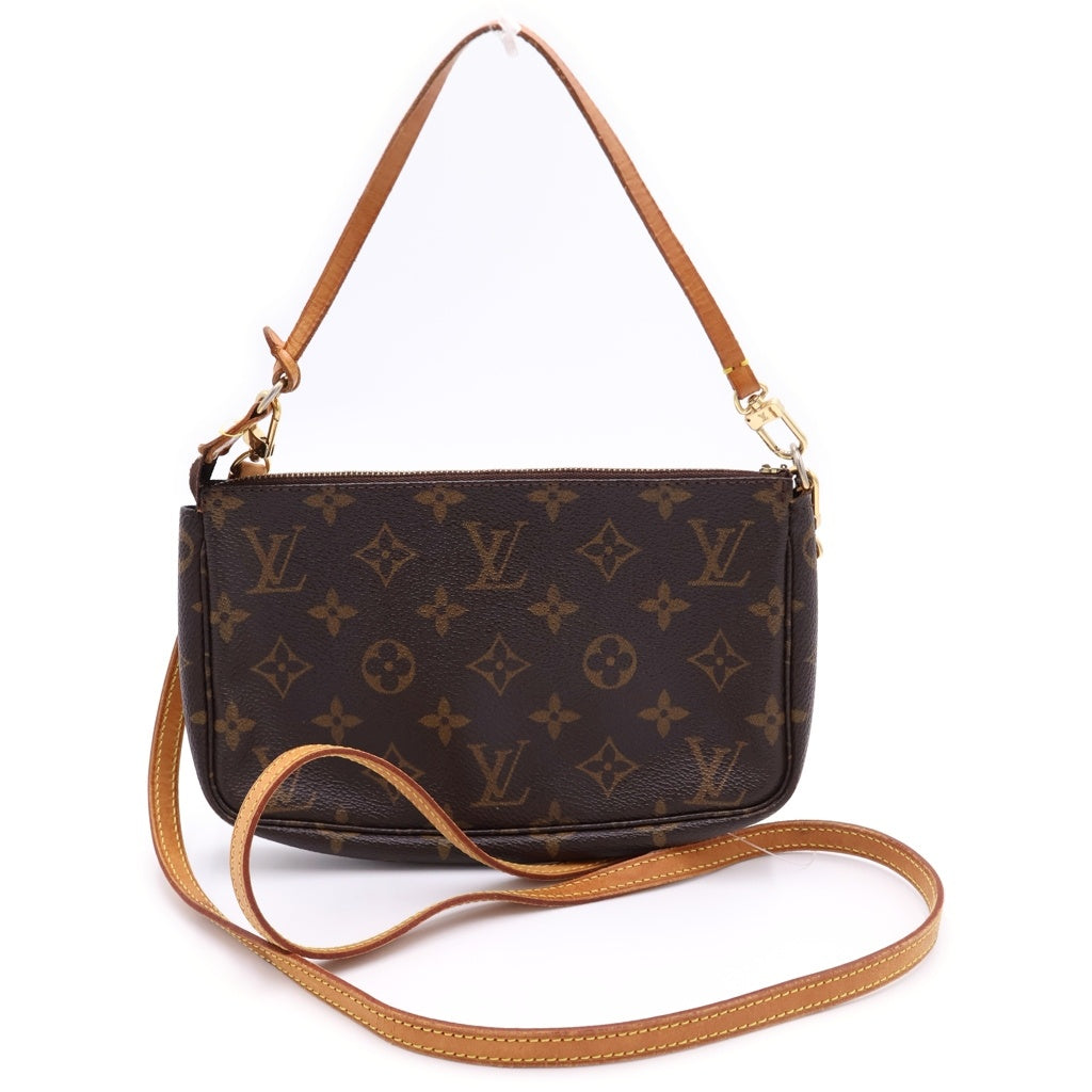 LOUIS VUITTON(ルイヴィトン) モノグラム ポシェットアクセソワール PVC レザー ハンド ショルダー バッグ アクセサリーポーチ ブラウン M51980