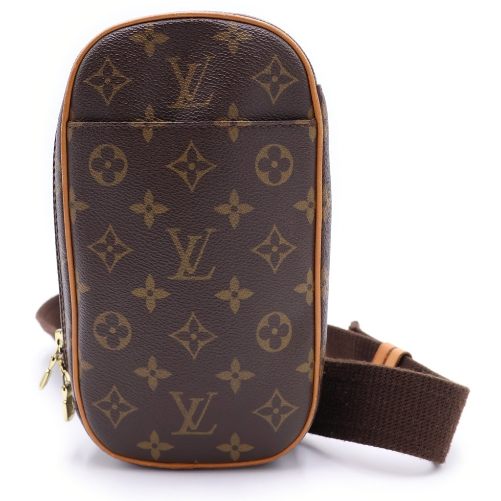 LOUIS VUITTON(ルイヴィトン) ポシェット ガンジュ モノグラム PVC レザー ショルダーバッグ ブラウン M51870