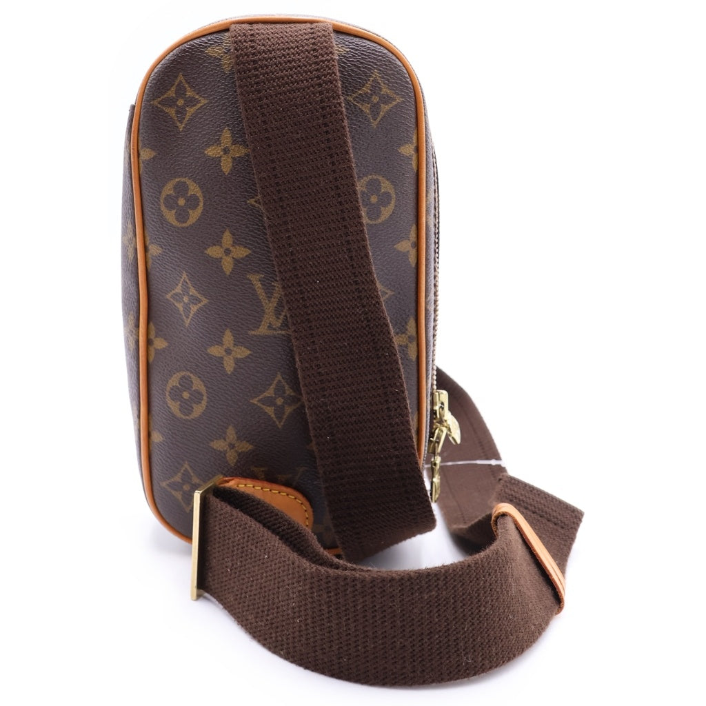 LOUIS VUITTON(ルイヴィトン) ポシェット ガンジュ モノグラム PVC レザー ショルダーバッグ ブラウン M51870