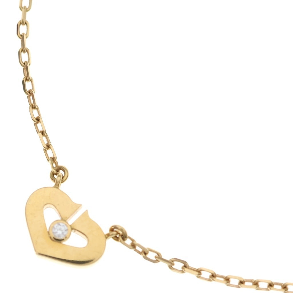 Cartier(カルティエ) Cハート ダイヤ ネックレス ペンダント チェーン ピンクゴールド 750 PG レディース