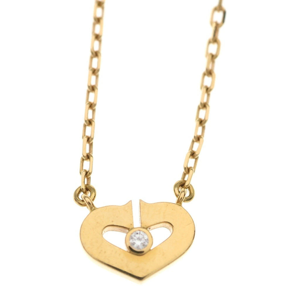 Cartier(カルティエ) Cハート ダイヤ ネックレス ペンダント チェーン ピンクゴールド 750 PG レディース