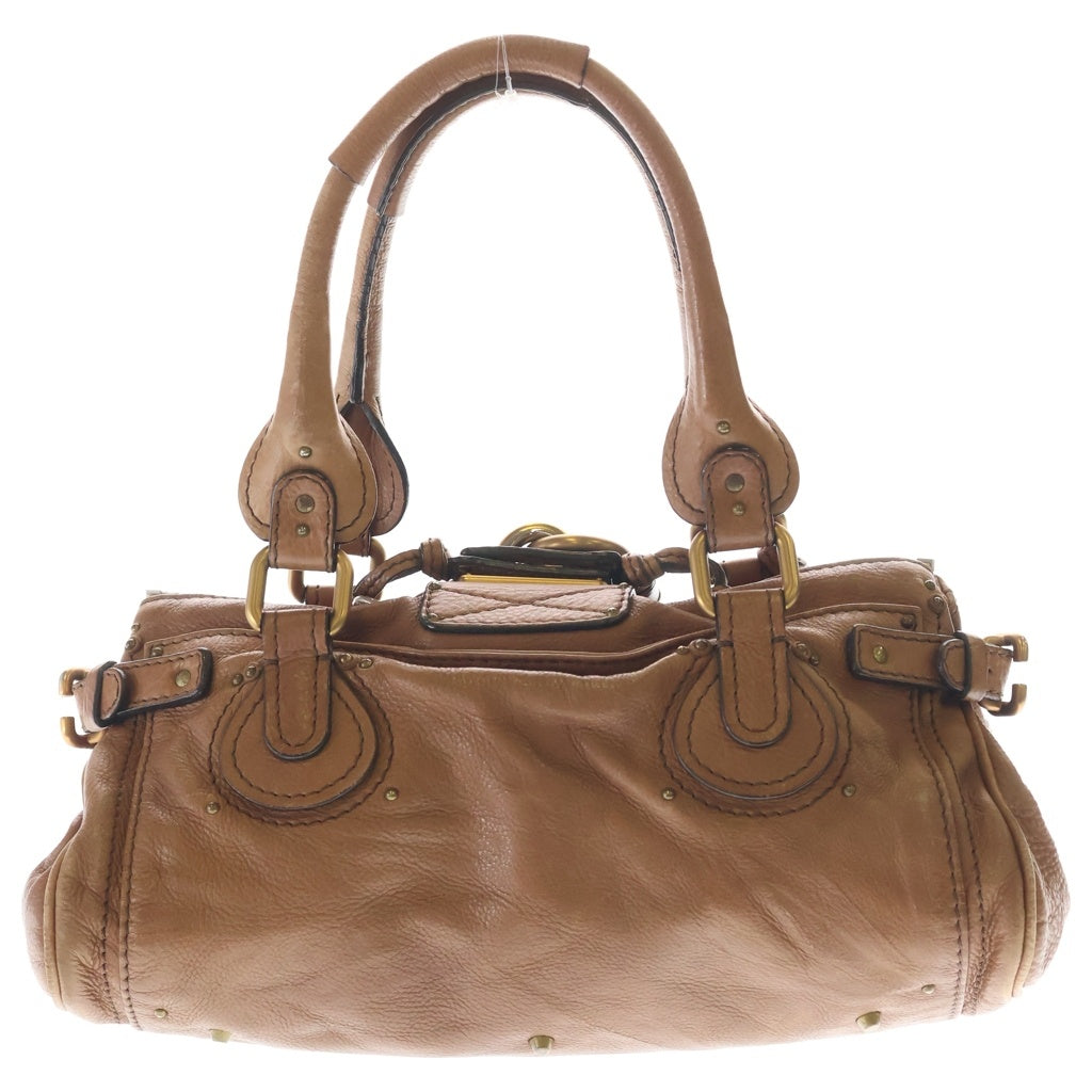 Chloe(クロエ) パディントン ハンドバッグ ブラウン レザー シルバー×ゴールド金具 レディース