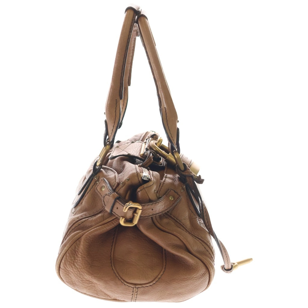 Chloe(クロエ) パディントン ハンドバッグ ブラウン レザー シルバー×ゴールド金具 レディース