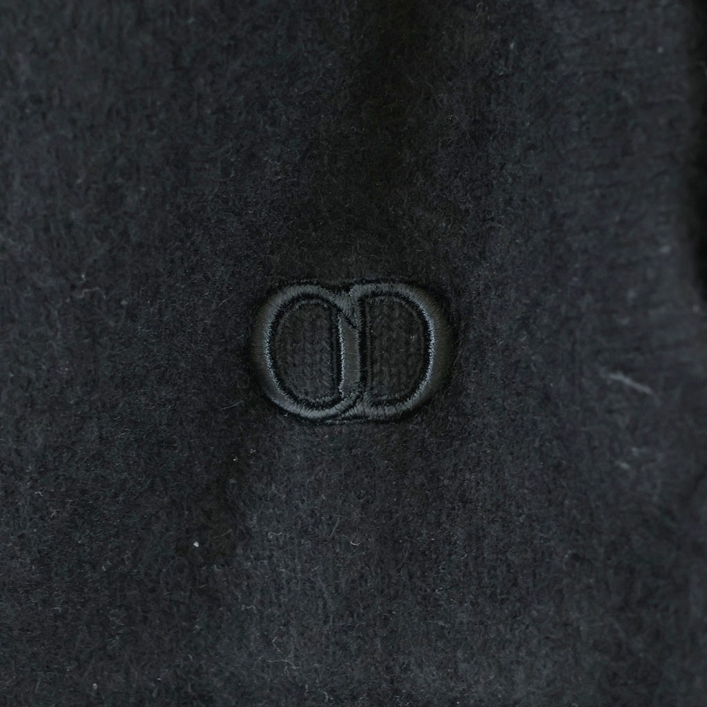 DIOR(ディオール) CD ICON ロゴ刺繍 カシミヤ ニット ジップアップ パーカー フーディー ブラック 113M200AT223