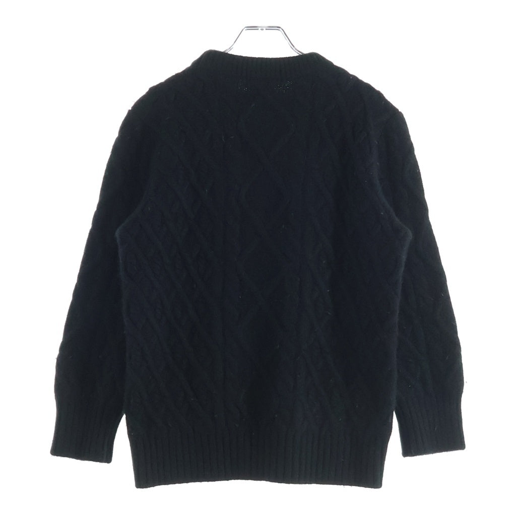 DIOR(ディオール) 21AW CDロゴ シグネチャー カシミヤ クルーネック プルオーバー アラン ニット セーター ブラック 213M656AT183