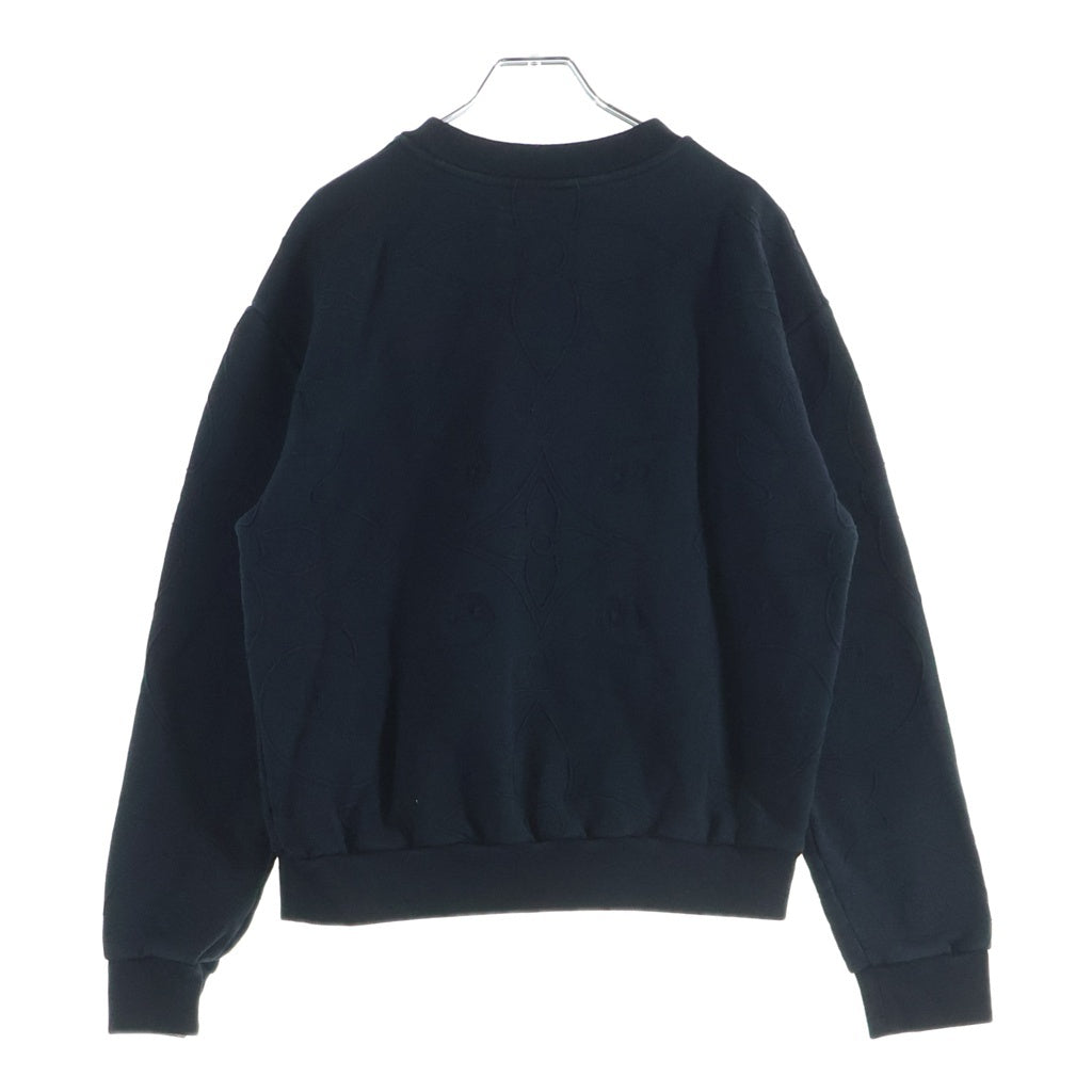 LOUIS VUITTON(ルイヴィトン) 24AW LVロゴ刺繍 コットンジャージー クルーネック プルオーバー スウェット トレーナー ブラック RM242M IHN HRY83W