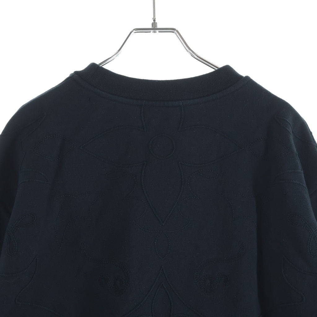LOUIS VUITTON(ルイヴィトン) 24AW LVロゴ刺繍 コットンジャージー クルーネック プルオーバー スウェット トレーナー ブラック RM242M IHN HRY83W