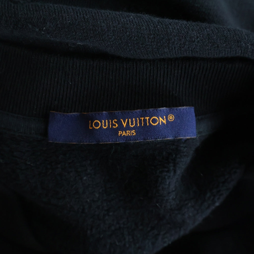 LOUIS VUITTON(ルイヴィトン) 24AW LVロゴ刺繍 コットンジャージー クルーネック プルオーバー スウェット トレーナー ブラック RM242M IHN HRY83W