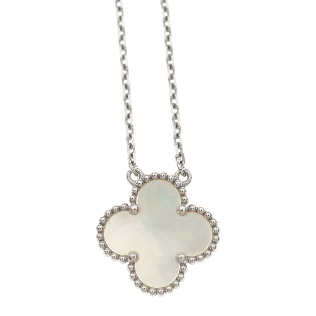 Van Cleef & Arpels(ヴァンクリーフアンドアーペル) ヴィンテージアルハンブラ マザーオブパール Au750 K18WG ネックレス ホワイトゴールド レディース