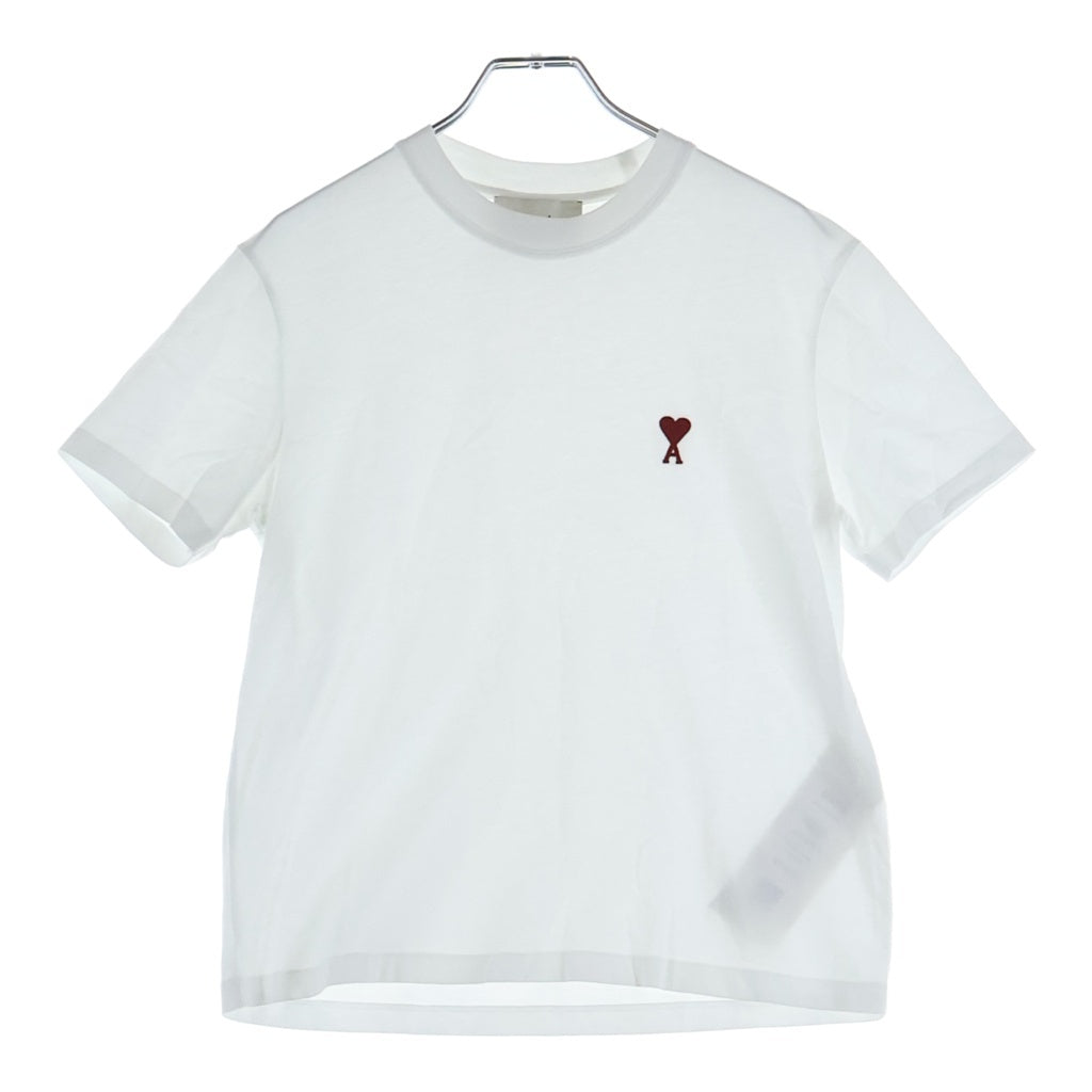 AMI Alexandre Mattiussi(アミアレクサンドルマテュッシ) ハートAロゴ 刺しゅう 半袖Tシャツ カットソー ホワイト BFUTS035.724