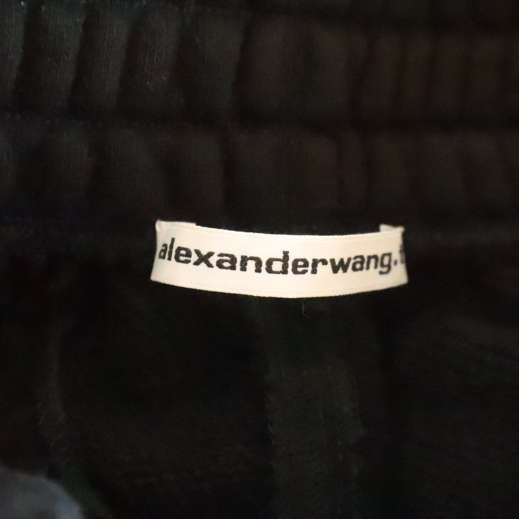 ALEXANDER WANG(アレキサンダーワン) ロゴ スウェットパンツ 裾リブ コットン ブラック