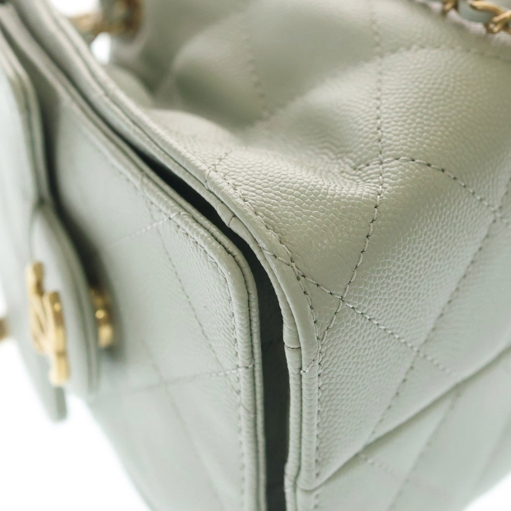 CHANEL(シャネル) シャネル25 ミニ ココマーク キャビアスキン ゴールド金具 チェーンショルダーバッグ AS5293 ライトグリーン グリーン系 レディース