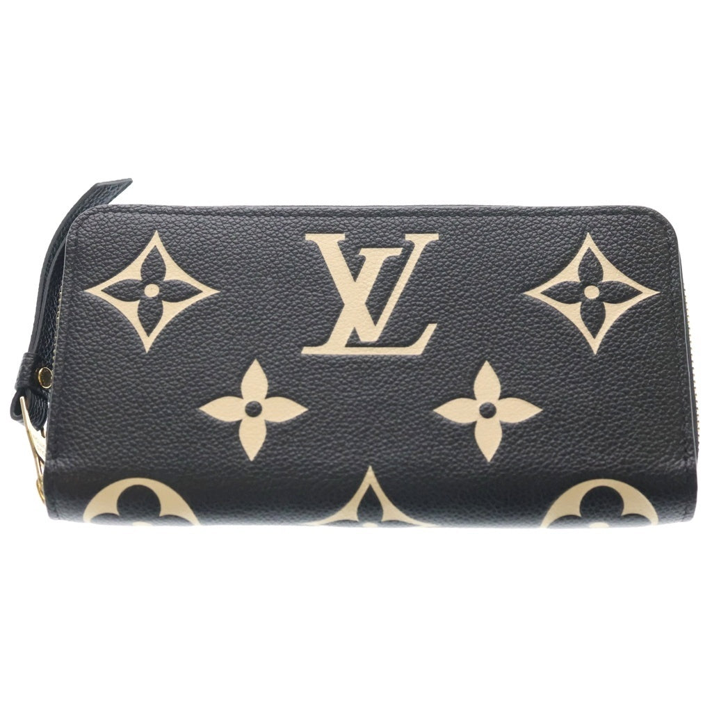 LOUIS VUITTON(ルイヴィトン) モノグラム アンプラント ジッピーウォレット レザー ラウンドファスナー長財布 M80481 ブラック/ベージュ レディース