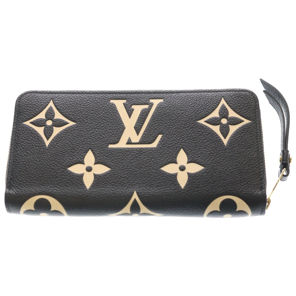 LOUIS VUITTON(ルイヴィトン) モノグラム アンプラント ジッピーウォレット レザー ラウンドファスナー長財布 M80481 ブラック/ベージュ レディース