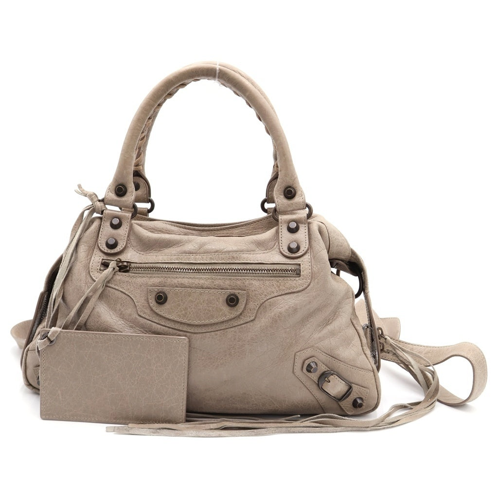 BALENCIAGA(バレンシアガ) ザ・タウン シティ 2WAYショルダーバッグ グレー レザー 240579 レディース