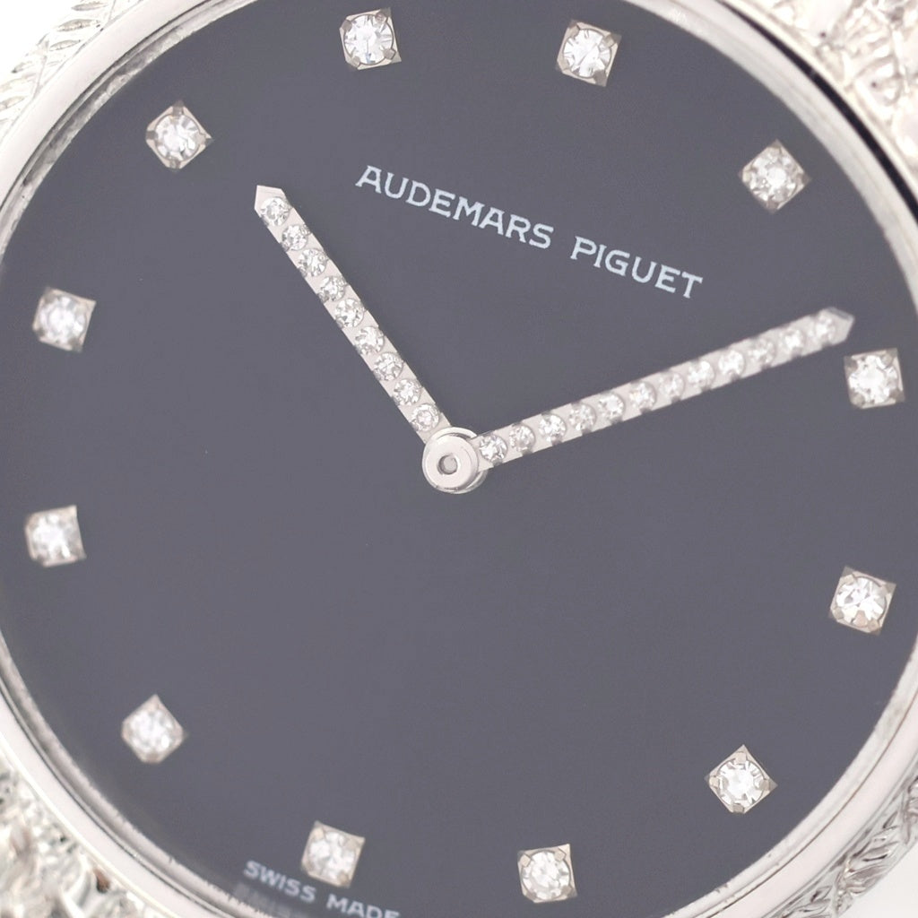 AUDEMARS PIGUET(オーデマ ピゲ) コブラ 黒文字盤 手巻き 腕時計 K18WG ホワイトゴールド レディース