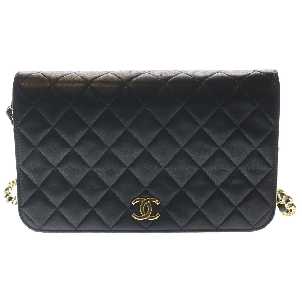 CHANEL(シャネル) マトラッセ W24 ショルダーバッグ チェーンバッグ ブラック ラムスキン ゴールド金具 レディース