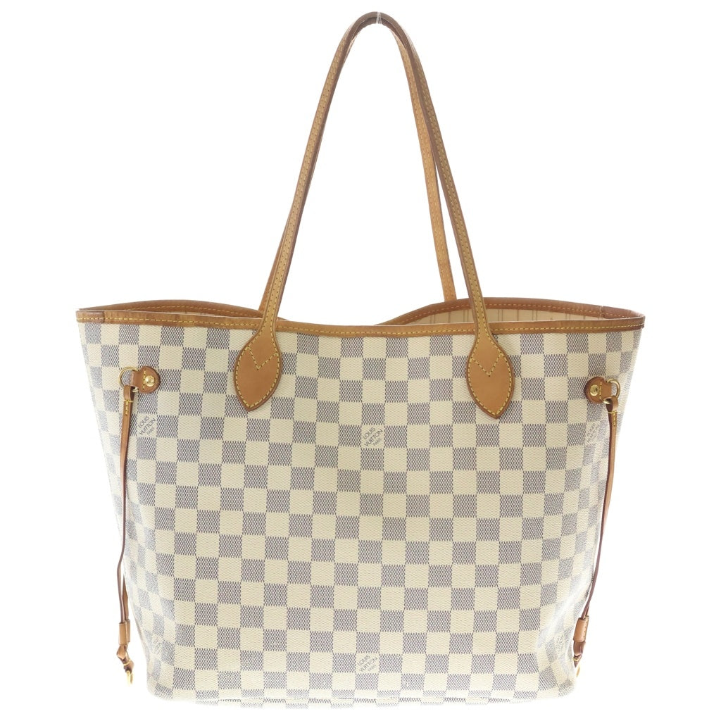 LOUIS VUITTON(ルイヴィトン) ダミエ アズール ネヴァーフルMM ハンドバッグ トートバッグ アイボリー×ブラウン PVCレザー N51107 ゴールド金具 レディース