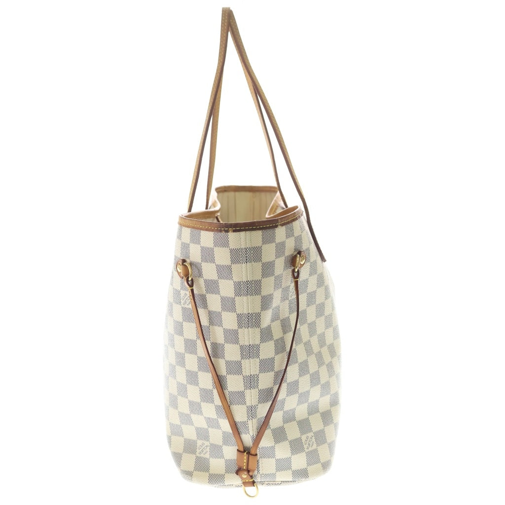 LOUIS VUITTON(ルイヴィトン) ダミエ アズール ネヴァーフルMM ハンドバッグ トートバッグ アイボリー×ブラウン PVCレザー N51107 ゴールド金具 レディース