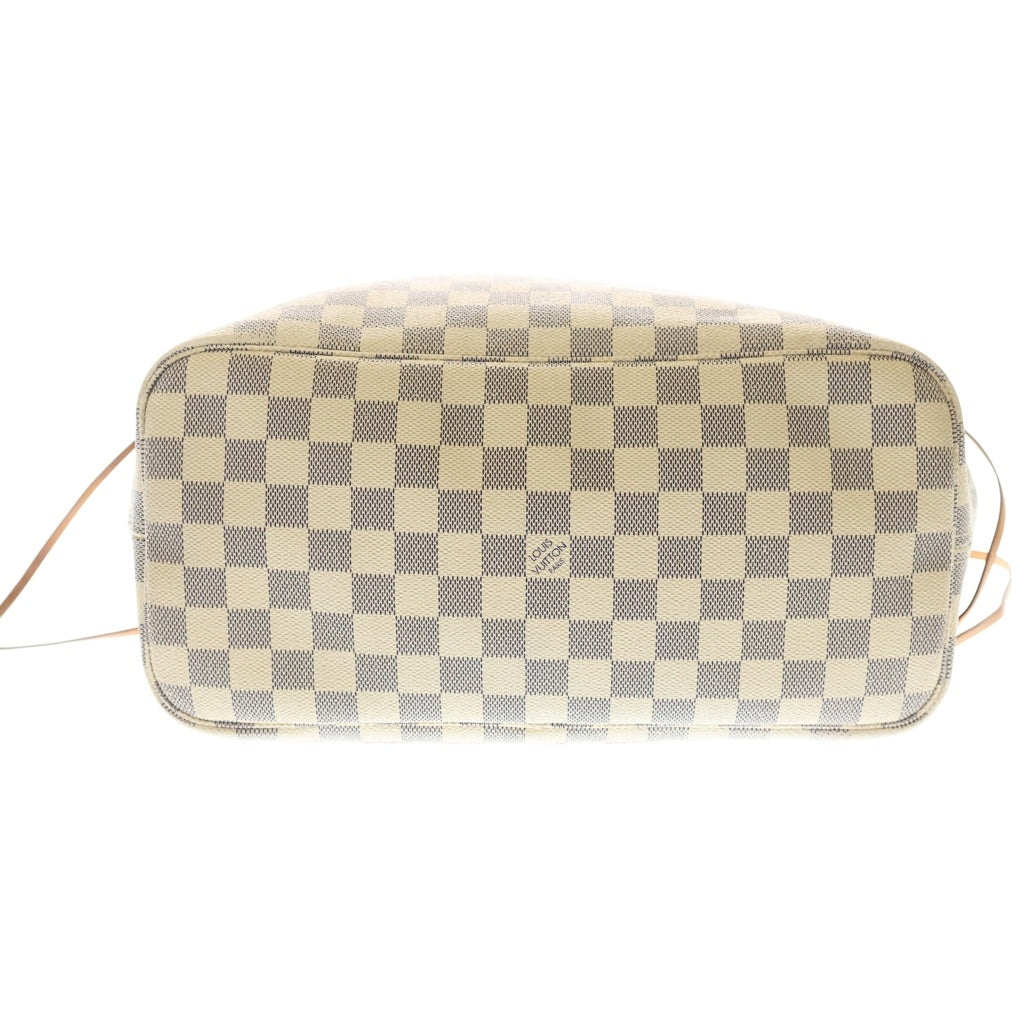 LOUIS VUITTON(ルイヴィトン) ダミエ アズール ネヴァーフルMM ハンドバッグ トートバッグ アイボリー×ブラウン PVCレザー N51107 ゴールド金具 レディース