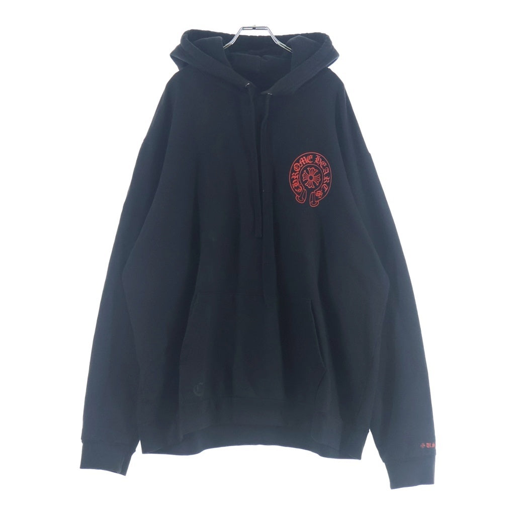 CHROME HEARTS(クロムハーツ) HORSESHOE PULLOVER HOODIE ホースシュー オンライン限定 プルオーバースウェットフーディー パーカー ブラック/レッド