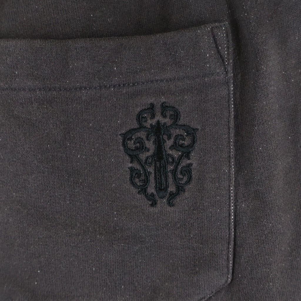 CHROME HEARTS(クロムハーツ) Y NOT ヴァインダガー ロゴ刺繍 スウェットロングパンツ コットン 裾リブ ブラウン