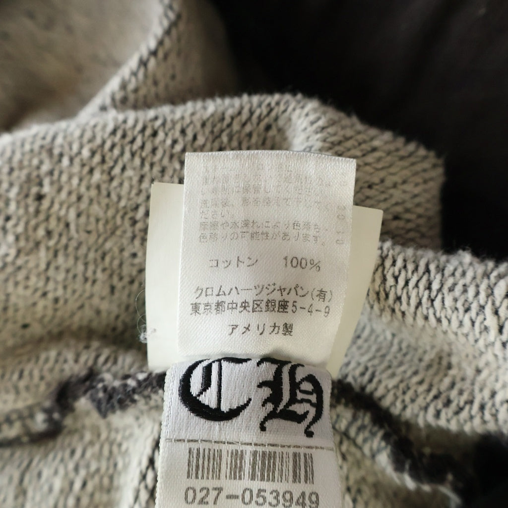 CHROME HEARTS(クロムハーツ) Y NOT ヴァインダガー ロゴ刺繍 スウェットロングパンツ コットン 裾リブ ブラウン