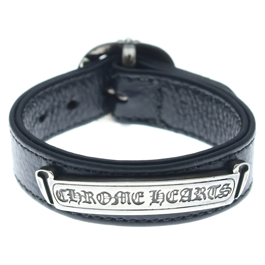 CHROME HEARTS(クロムハーツ) GUNSLINGER ガンスリンガー クロスボール レザーブレスレット ブラック/シルバー BCA146