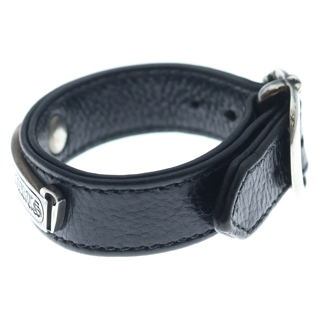 CHROME HEARTS(クロムハーツ) GUNSLINGER ガンスリンガー クロスボール レザーブレスレット ブラック/シルバー BCA146