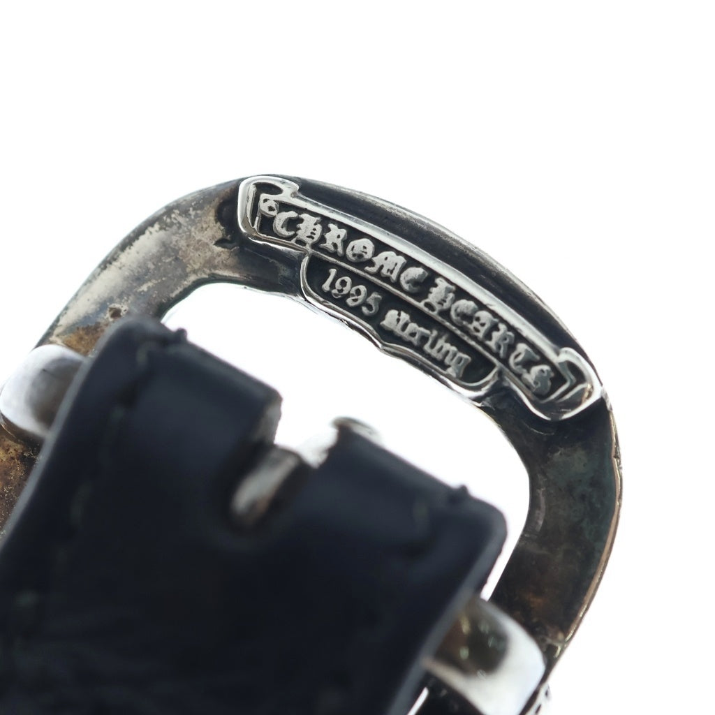 CHROME HEARTS(クロムハーツ) GUNSLINGER ガンスリンガー クロスボール レザーブレスレット ブラック/シルバー BCA146