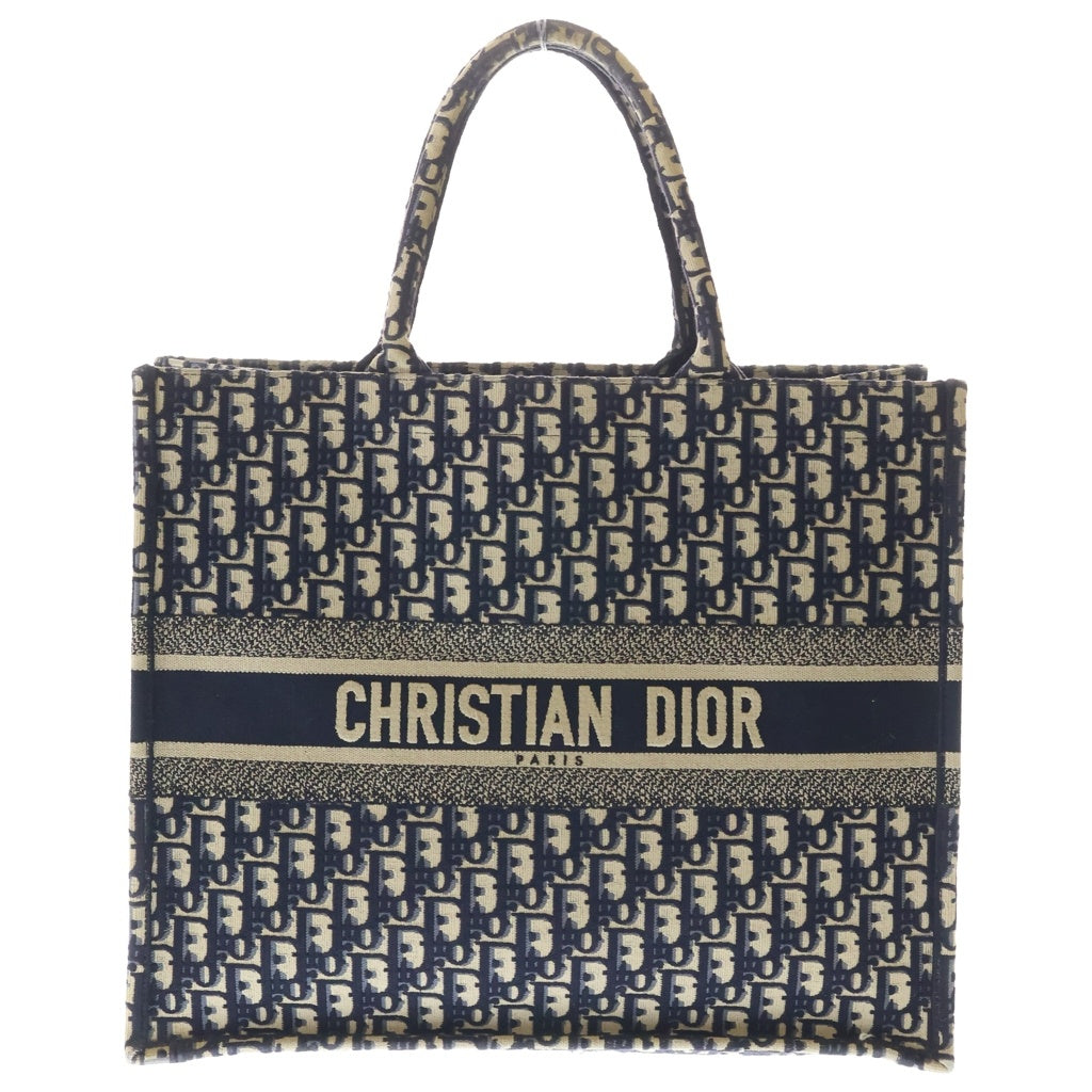 Christian Dior(クリスチャンディオール) BOOK TOTE TOKYO 東京限定 ブックトート ラージ オブリーク ジャガード トートバッグ ネイビー レディース
