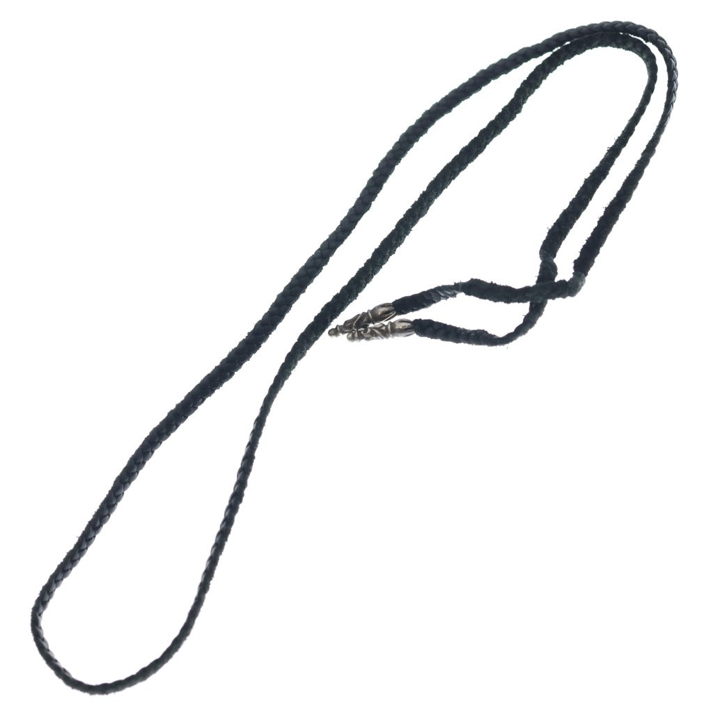 CHROME HEARTS(クロムハーツ) LEATHER BRAID SCROLL ネックレス レザーブレイドネックレス ブラック/シルバー BCA377