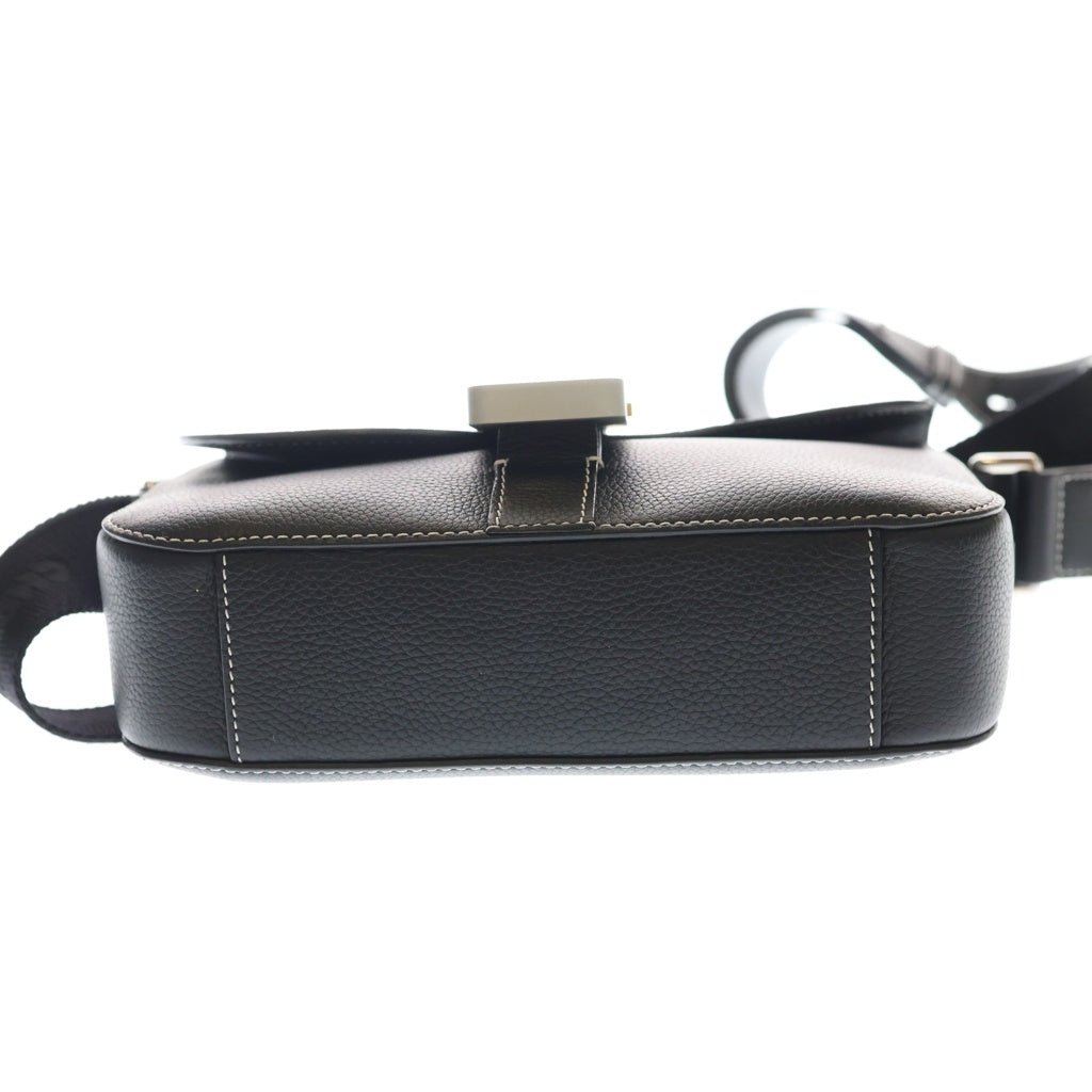 DIOR(ディオール) サドル メッセンジャー レザー ショルダーバッグ シルバー金具 ブラック レディース