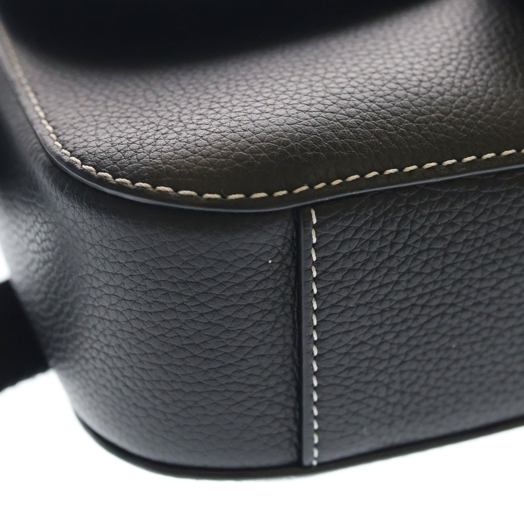 DIOR(ディオール) サドル メッセンジャー レザー ショルダーバッグ シルバー金具 ブラック レディース