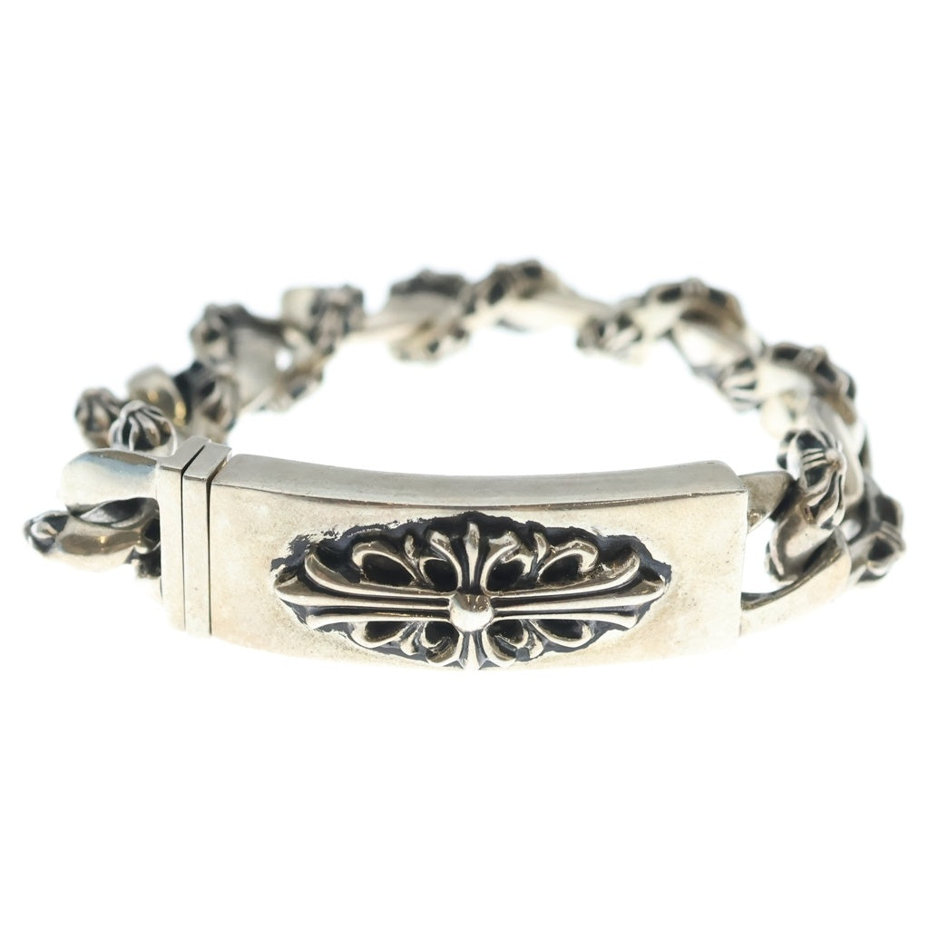 CHROME HEARTS(クロムハーツ) ID FLORAL CRS フローラルクロスIDファンシーリンク ブレスレット 13LINK シルバー BCA166