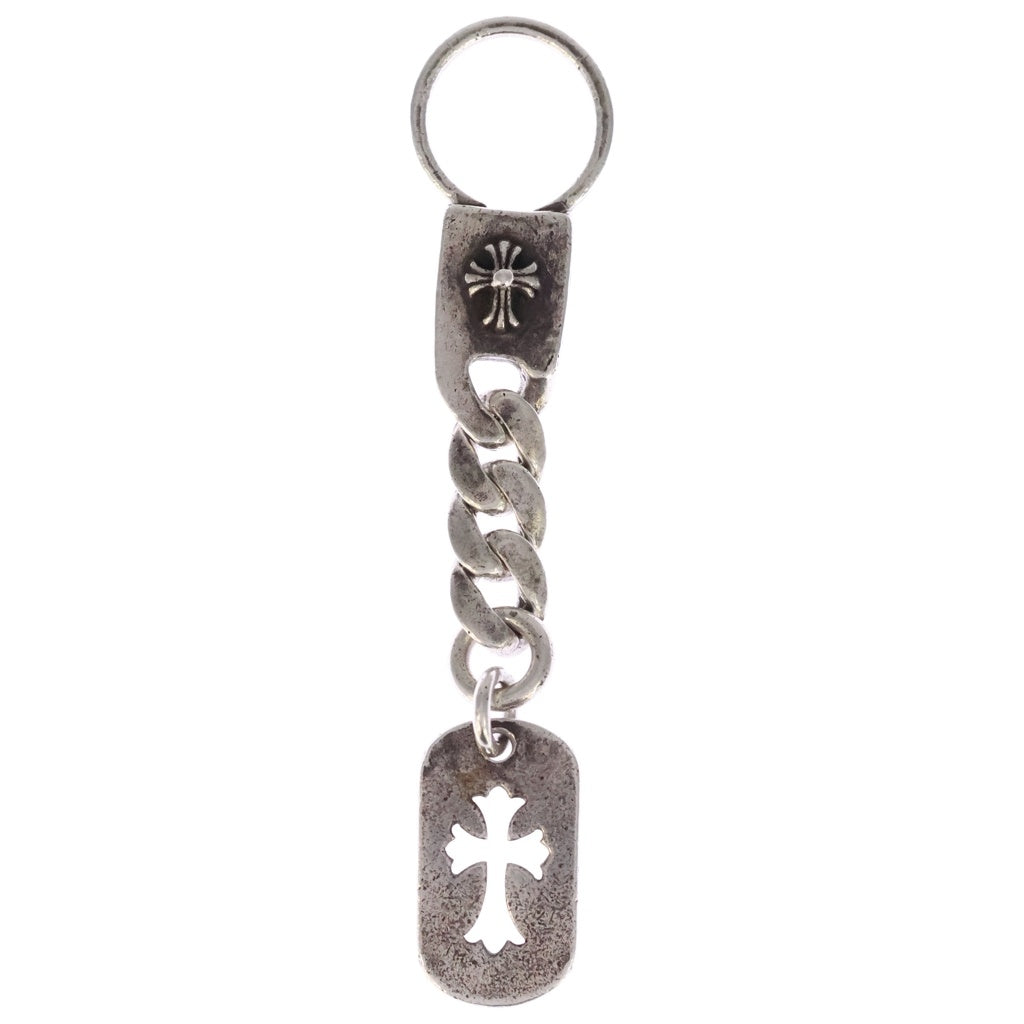 CHROME HEARTS(クロムハーツ) D TAG SML CO CRS カットアウトスモールドッグタグ キーリング オールドクラシックキーチェーン キーホルダー シルバー