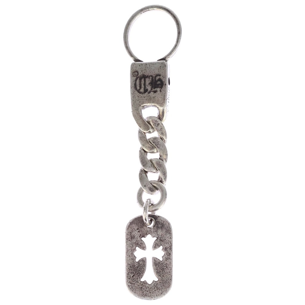 CHROME HEARTS(クロムハーツ) D TAG SML CO CRS カットアウトスモールドッグタグ キーリング オールドクラシックキーチェーン キーホルダー シルバー